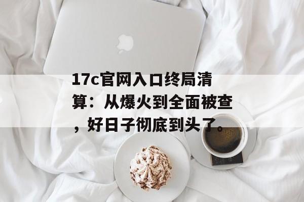 17c官网入口终局清算：从爆火到全面被查，好日子彻底到头了。
